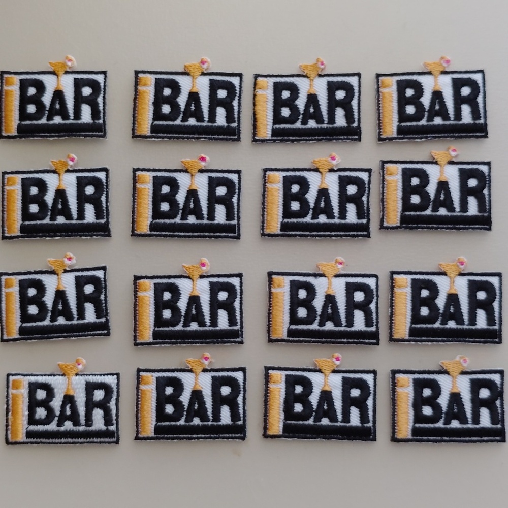 BAR Embroidered Iron-On Appliques - Set Of 16 - NEW